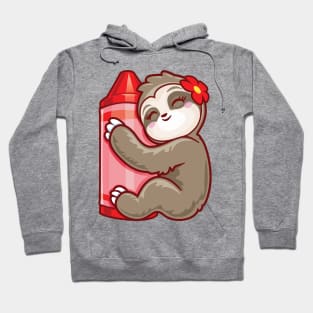 Red Crayon Coloring Sloth back to school gifts Hoodie